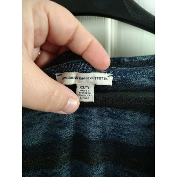 American Eagle Black Blue Heather Oversized Sweater Size XS - Picture 10 of 12